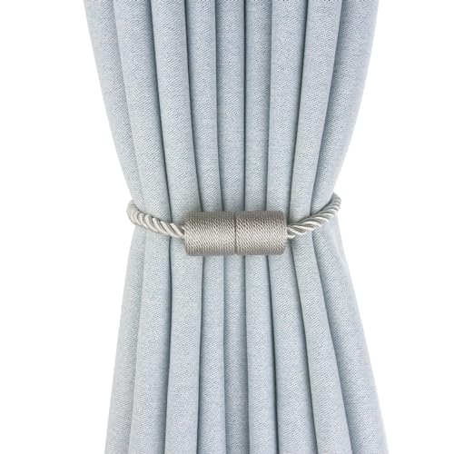 Pangogogo Einfach und Elegant Vorhang Raffhalter | Stark Einfache Montage Raffhalter für Vorhänge | Schöne Deko Raffhalter Magnetisch (2, Grey) von Pangogogo