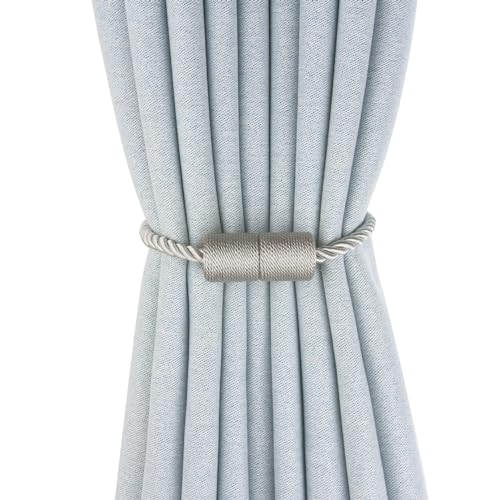 Pangogogo Einfach und Elegant Vorhang Raffhalter | Stark Einfache Montage Raffhalter für Vorhänge | Schöne Deko Raffhalter Magnetisch (4, Grey) von Pangogogo