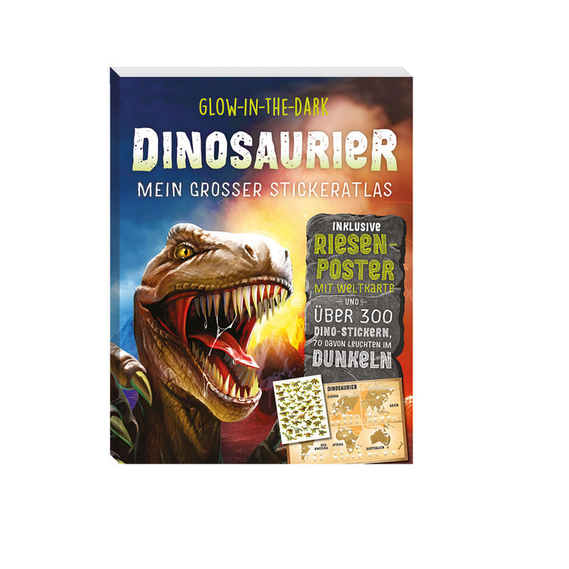 Glow-In-The-Dark Dinosaurier: Mein Großer Stickeratlas - Sofija Stefanovic, Kartoniert (TB) von Panini Books
