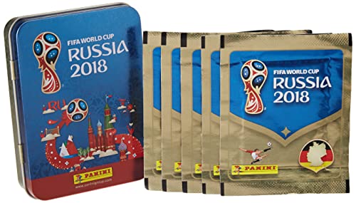 Panini FIFA World Cup 2018 Panini WM Russia 2018 - Sticker - 1 Tin Dose mit 5 Sticker Tüten (25 Sticker) von Panini