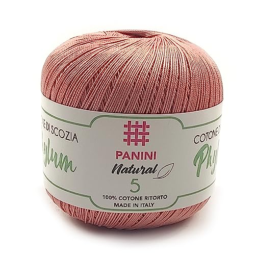 Panini Tessuti, Baumwolle Phylum Tit.5 - Made in Italy - mehrere Farben zum Häkeln erhältlich - 100 g - 450 m - DIY, Garn, Baumwolle von Panini Tessuti