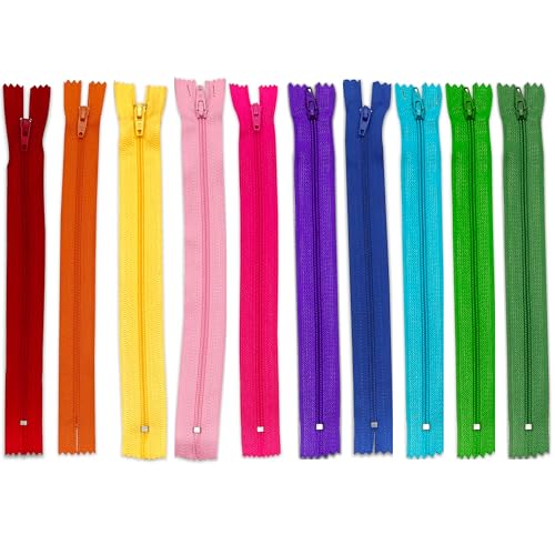Panini Tessuti, Fester Reißverschluss Nylon mit kleiner Körnung, Reißverschluss mit fester Spirale, 100 % Polyester, Größe: 20 cm, 1 Stück = 10 Reißverschlüsse, für Kleidung und Accessoires von Panini Tessuti