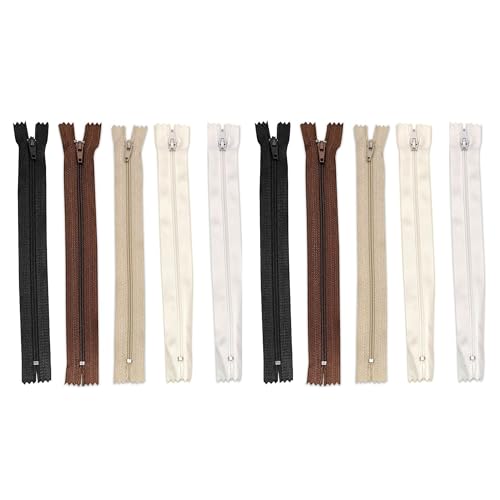 Panini Tessuti, Fester Reißverschluss Nylon mit kleiner Körnung, fester Spiralreißverschluss, 100 % Polyester, Größe: 20 cm, 1 Stück = 1 Reißverschluss, für Kleidung und Zubehör (helle Töne 10 Stück) Panini Tessuti, Fester Reißverschluss Nylon mit kleiner Körnung, fester Spiralreißverschluss, 100 % Polyester, Größe: 20 cm, 1 Stück = 1 Reißverschluss, für Kleidung und Zubehör (helle Töne 10 Stück) von Panini Tessuti