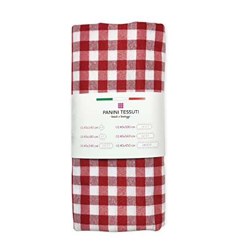 Panini Tessuti, Tischdecke verpackt 140 x 140 cm, kariert, abwaschbar, aus rotem Garn – Baumwollmischung – Tischdecke für 4 Personen Panini Tessuti, Tischdecke verpackt 140 x 140 cm, kariert, abwaschbar, aus rotem Garn – Baumwollmischung – Tischdecke für 4 Personen von Panini Tessuti