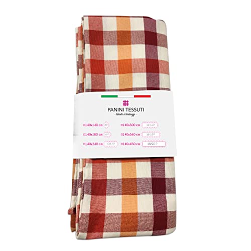 Panini Tessuti, Tischdecke verpackt 140 x 240 cm mit Gemälden aus orangefarbenem Garn gefärbt, Baumwollmischung, Tischdecke - Weihnachten Panini Tessuti, Tischdecke verpackt 140 x 240 cm mit Gemälden aus orangefarbenem Garn gefärbt, Baumwollmischung, Tischdecke - Weihnachten von Panini Tessuti