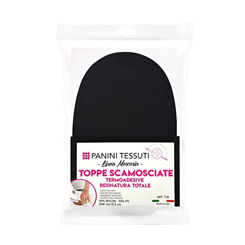 Panini Tessuti - Paar thermoadhäsive Wildlederflicken - Größe: 16x10,5 - Anwendungen - Kurzwaren - Flicken, für die Reparatur von Sweatshirts, Pullovern, Trainingsanzügen von Panini Tessuti