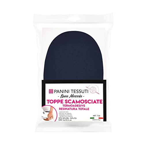 Panini Tessuti - Paar thermoadhäsive Wildlederflicken - Größe: 16x10,5 - Anwendungen - Kurzwaren - Flicken, für die Reparatur von Sweatshirts, Pullovern, Trainingsanzügen von Panini Tessuti