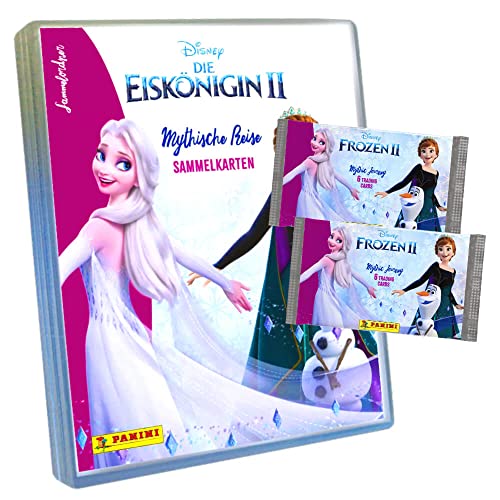 Disney Die Eiskönigin 2 - Karten Trading Cards - Frozen 2 Mythische Reise (2023) - 1 Sammelmappe + 2 Booster Sammelkarten von Panini