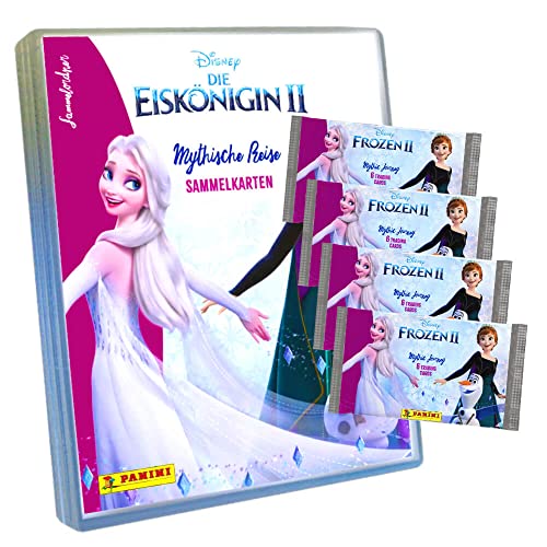 Disney Die Eiskönigin 2 - Karten Trading Cards - Frozen 2 Mythische Reise (2023) - 1 Sammelmappe + 4 Booster Sammelkarten von Panini