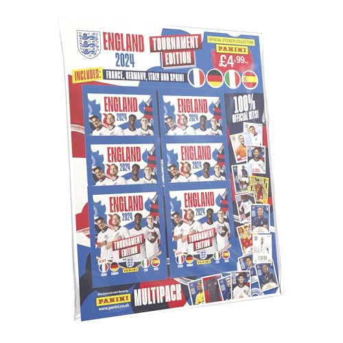 England 2024 Tournament Edition Offizielle Aufkleberkollektion – Multipack von Panini