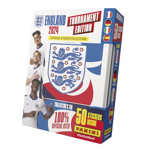 England 2024 Tournament Edition Offizielle Sticker-Kollektion – Taschendose von Panini