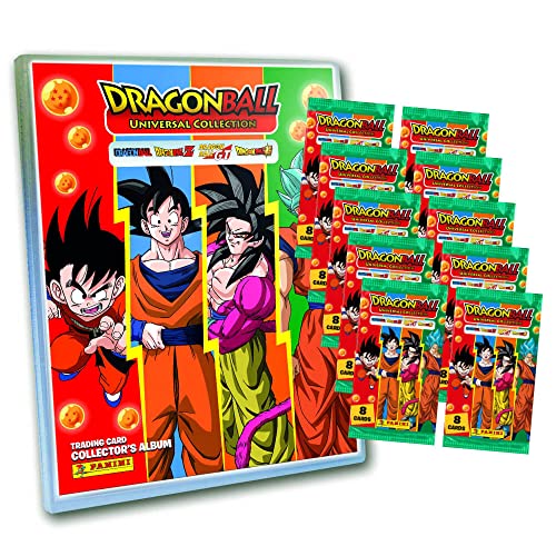 Panini Dragon Ball Karten Serie 2 - Universal Collection Trading Cards - Sammelkarten - 1 Sammelmappe + 10 Booster von Panini