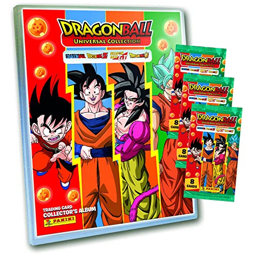 Panini Dragon Ball Karten Serie 2 - Universal Collection Trading Cards - Sammelkarten - 1 Sammelmappe + 3 Booster von Panini