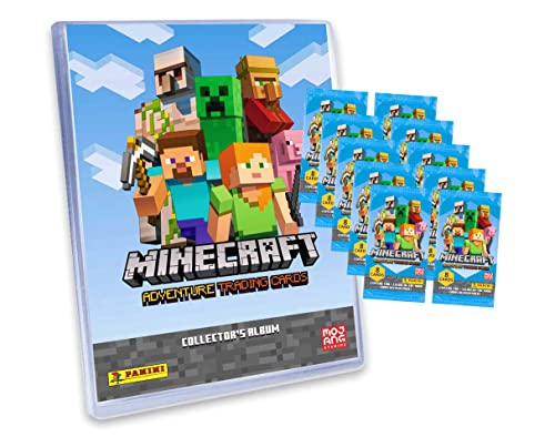 Panini Minecraft Trading Cards - Sammelkarten Adventure Serie 1 - Karten Auswahl (1 Mappe + 10 Booster) von Panini
