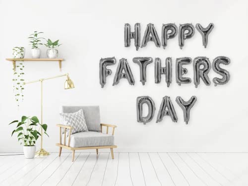40,6 cm Happy Fathers Day Folienballons Kit für Vatertag Party Dekorationen Feier Hängezubehör (Silber) von Pannu Design.CO.UK Celebrate Everyday