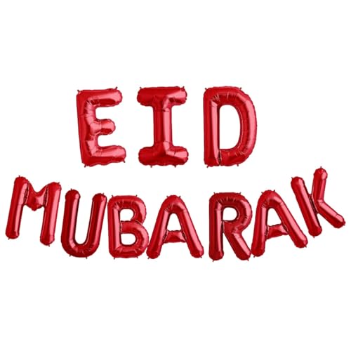 Pannu Design 40,6 cm EID MUBARAK Dekoration – Folienballons Banner – Ramadan-Party – islamische Dekorationen für Zuhause – Mehrzweck (Rot) von Pannu Design.CO.UK Celebrate Everyday