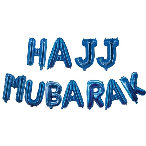 Pannu Design HAJJ MUBARAK Dekoration, Folienballons, Banner, Party, islamische Dekorationen für Zuhause, besondere Anlässe, 40,6 cm, Blau Pannu Design HAJJ MUBARAK Dekoration, Folienballons, Banner, Party, islamische Dekorationen für Zuhause, besondere Anlässe, 40,6 cm, Blau von Pannu Design.CO.UK Celebrate Everyday