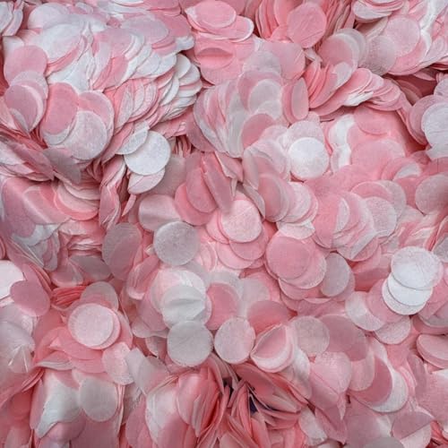 Pannu Design Rundes Konfetti aus biologisch abbaubarem Papier (rosa und weiß, 50g) von Pannu Design.CO.UK Celebrate Everyday