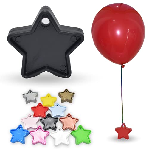 Pannu Design Schwerlast-Gewichte in Sternform für Heliumballons, Packung mit 5, 10 und 25 Stück, mehrfarbige Gewichte für Geburtstagsparty-Dekoration, Babyparty und Jubiläum (10 Stück, schwarz) von Pannu Design.CO.UK Celebrate Everyday
