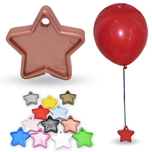 Pannu Design Schwerlast-Gewichte in Sternform für Heliumballons, Packung mit 5, 10 und 25 Stück, mehrfarbige Gewichte für Geburtstagsparty-Dekoration, Babyparty und Jubiläum (5 Stück, Roségold) von Pannu Design.CO.UK Celebrate Everyday