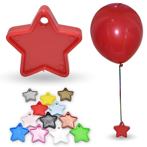 Pannu Design | Robuste Gewichte in Sternform für Heliumballons | Packungen mit 5, 10 und 25 Stück | mehrfarbige Gewichte für Geburtstagsparty-Dekoration, Babyparty und Jubiläum (5 Stück, rot) von Pannu Design