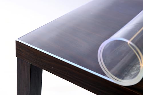 PANOPLIA transparente Tischfolie 2mm abwaschbar - Tischdecke mit 45° Schrägschnitt/schräge Kante - Tischschutz nach Maß, Made in Germany (120 x 120cm) von Panoplia simply Protection
