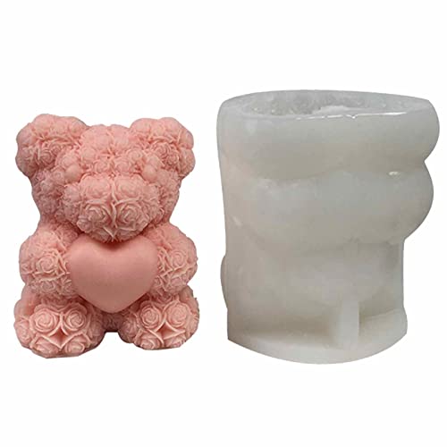 Pansy Rosenbärform Silikonform - 3D Teddybär Kerzenformen | Tier Schokolade Süßigkeiten Form Tier Silikonform | DIY Handgefertigt, Aromatherapie, Kerzen, Seife, Herstellung Pansy Rosenbärform Silikonform - 3D Teddybär Kerzenformen | Tier Schokolade Süßigkeiten Form Tier Silikonform | DIY Handgefertigt, Aromatherapie, Kerzen, Seife, Herstellung von Pansy