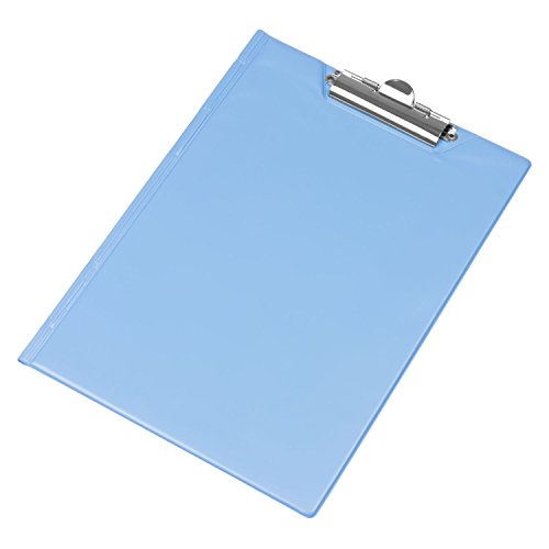 Schreibmappe Klemmbrett mit Schutzklappe Mappe hell blau Schreibbrett Schreibblock DIN A4 Metallhalter Clip PVC von PantaPlast
