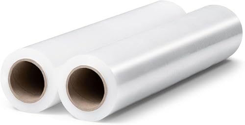 Pantera Pack 2 Rollen Stretchfolie Transparent Strechfolienrolle Für Möbel Wickelfolie Handstretchfolie 250m 50cm Folie Verpackungsmaterial Verpackungsfolie auf Rolle Folien Für Umzug Umzugsfolie von Pantera Pack