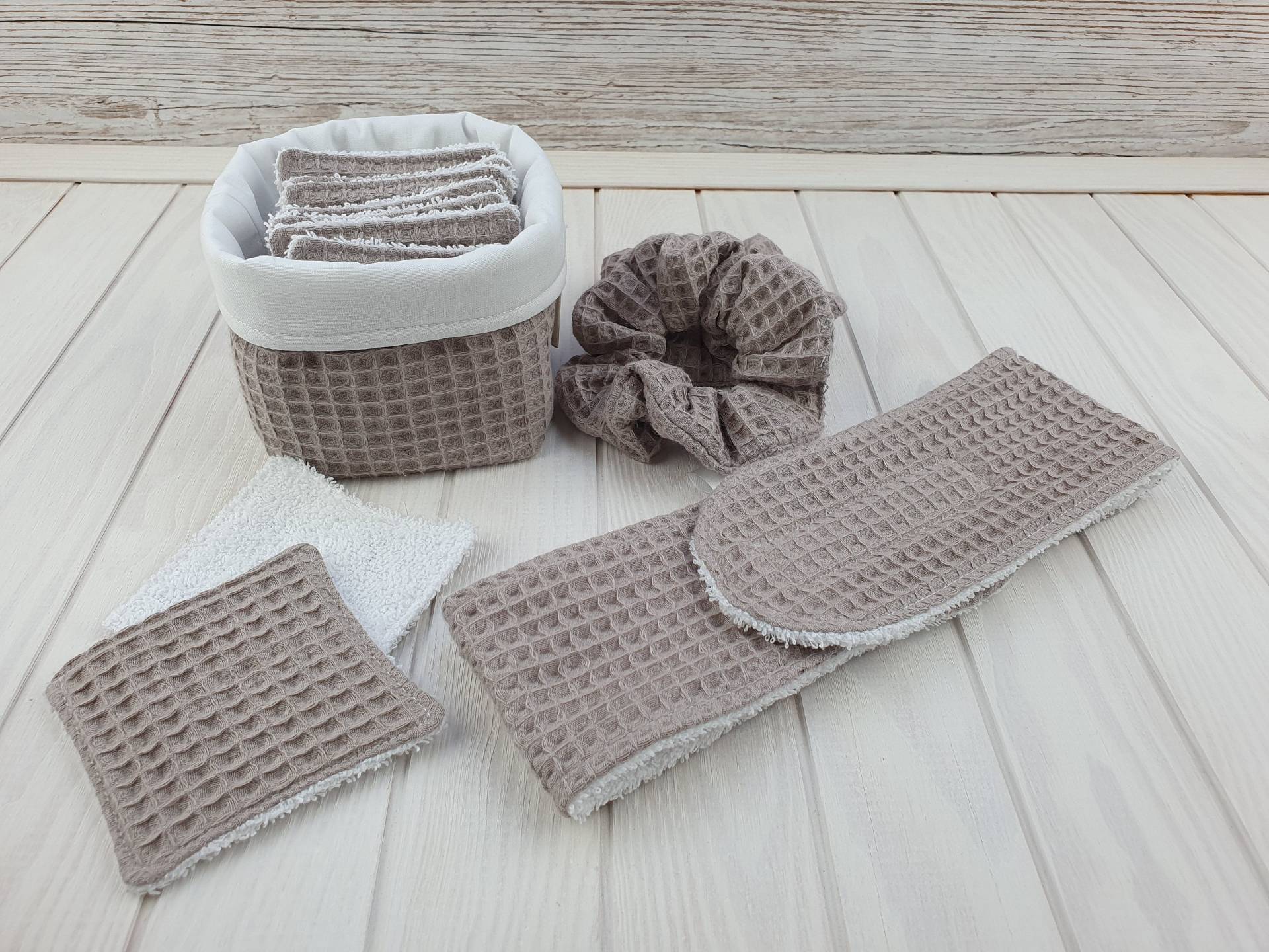 Kosmetikpads Utensilo Srunchies Kosmetikstirnband Set Taupe Kosmetikpads Utensilo Srunchies Kosmetikstirnband Set Taupe von PantufaDE