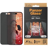 PanzerGlass™ Privacy UWF mit Applikator Display-Blickschutzglas für Apple iPhone 15 von PanzerGlass™