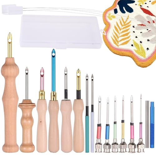 Paodduk Sticknadel-Set, Easy Stitchs-Sticknadel-Set, Needle-Garnset, verstellbares -Stickset für Stickgarn, Kreuzstich-Anfänger Paodduk Sticknadel-Set, Easy Stitchs-Sticknadel-Set, Needle-Garnset, verstellbares -Stickset für Stickgarn, Kreuzstich-Anfänger von Paodduk