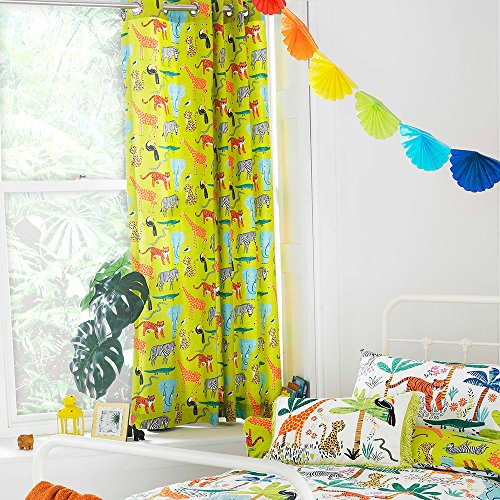 Riva Home JUNGLETASTIC 168X183 R/TOP CURT, Polycotton, Grün, 66x72 (168x183cm) von Paoletti