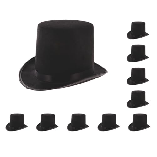 Paowsietiviity 10 Set Magician Black Hat Halloween Hat Jazz Hat schwarz von Paowsietiviity