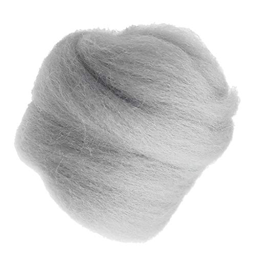 Paowsietiviity 10 g weiche Wolle Roving Filzwolle für DIY Nadelfilzen Handwerk Grau von Paowsietiviity