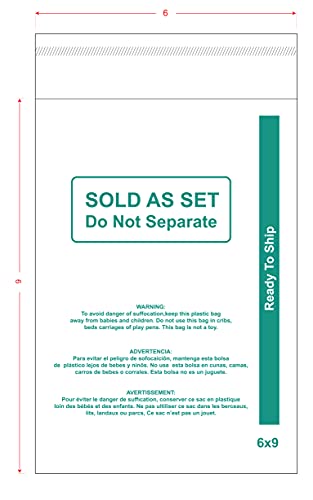 PapaPacks Polybeutel, 400 Stück (15,2 x 22,9 cm) mit Erstickungswarnung – verkauft als Set und versandfertig für FBA – selbstverschließende wiederverschließbare Beutel von Papapacks