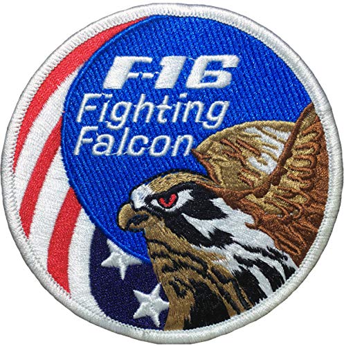 Papapatch F-16 Fighting Falcon F16 USA Flagge US Air Force Adler Logo Symbol zum Aufnähen oder Aufbügeln (Iron-F16-FALCON-USA) von Papapatch
