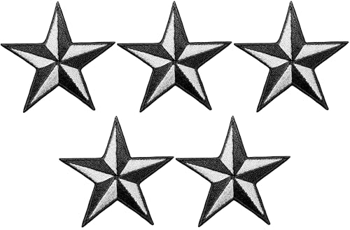 Papapatch Star-BW-MINI05 kleine Mini-Aufkleber, niedlich, maritimes Stern-Rang-Schild, Kompass, US-Marine, dekorative Reparatur, DIY-Applikation, Aufnähen, Bügelbilder, Schwarz / Weiß, 5 Stück Papapatch Star-BW-MINI05 kleine Mini-Aufkleber, niedlich, maritimes Stern-Rang-Schild, Kompass, US-Marine, dekorative Reparatur, DIY-Applikation, Aufnähen, Bügelbilder, Schwarz / Weiß, 5 Stück von Papapatch
