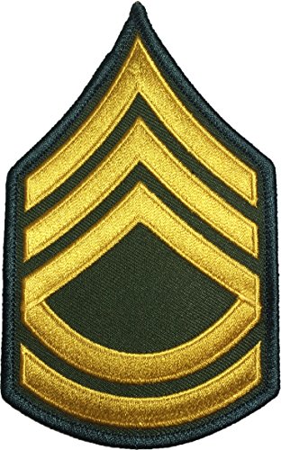 Papapatch US Army Military Sergeant E-7 First Class Rank Stripes Uniform Chevrons Nähen Bügelbild auf Arme Schulter bestickt Applique Patch - OD (Olive Drab) (1 Stück) (E7-OD) von Papapatch