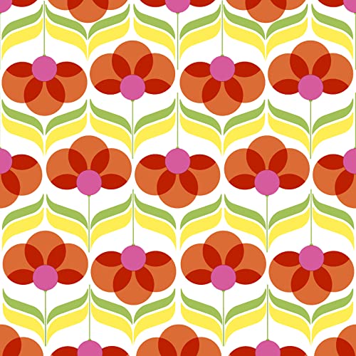 20 Servietten Geometrische Blumen rot | Tischdeko | Decoupage | Serviettentechnik 33x33cm von Paper+Design