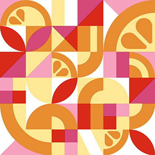 20 Servietten Geometrische Zitronen rot | Tischdeko | Decoupage | Serviettentechnik 33x33cm von Paper+Design