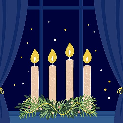 20 Servietten Weihnachten Kerzen bei Nacht als Tischdeko. Papierservietten mit Motiv. Auch für Decoupage und Serviettentechnik 33x33cm von Paper+Design