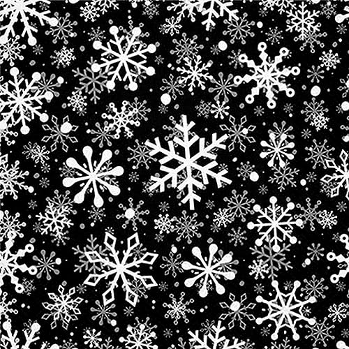 20 Servietten Weihnachten Weiße Schneeflocken auf schwarz als Tischdeko. Papierservietten mit Motiv. Auch für Decoupage und Serviettentechnik 33x33cm von Serviettenshop