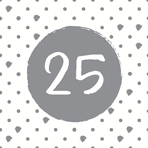 20 Servietten Zahl 25 auf Kreis silber | silberne Hochzeit | Geburtstag | Jubil?um | Tischdeko | Decoupage | Serviettentechnik 33x33cm von Paper+Design