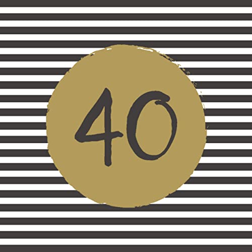 20 Servietten Zahl 40 auf Kreis gold | Geburtstag | Jubil?um | Tischdeko | Decoupage | Serviettentechnik 33x33cm von Paper+Design