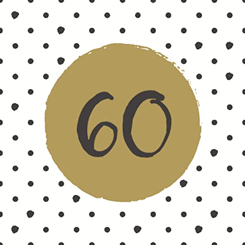 20 Servietten Zahl 60 auf Kreis gold | Geburtstag | Jubil?um | Tischdeko | Decoupage | Serviettentechnik 33x33cm von Paper+Design