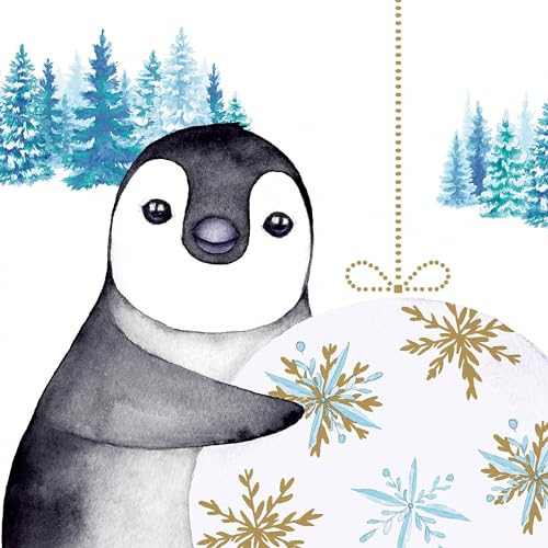 Serviette "Pinguin im Winter" 20 Stück von Paper+Design