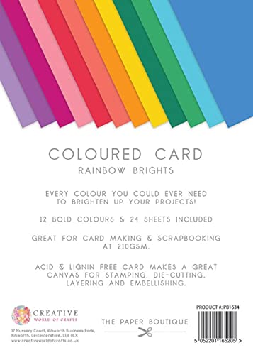 Paper Boutique Everyday-Farbkarton, Regenbogenfarben, A4 von Paper Boutique