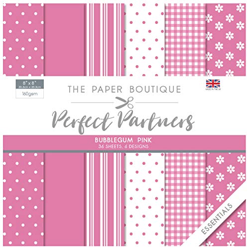 Paper Boutique PB1345 The Perfect Partners – Papierblock – Bubblegum Pink, 8 x 8 inches von Paper Boutique