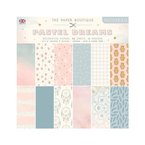 Paper Boutique PB1512 The Pastel Dreams – Papierblock, mehrfarbig, 8 x 8 inches von Paper Boutique